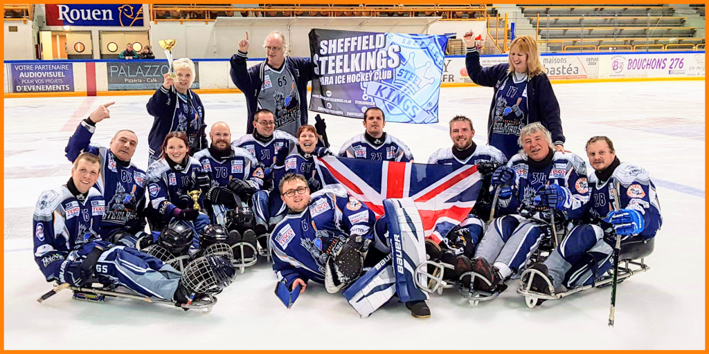 A travelling Sheffield Steelkings team after beating French side the Rouen Dragons 2-0