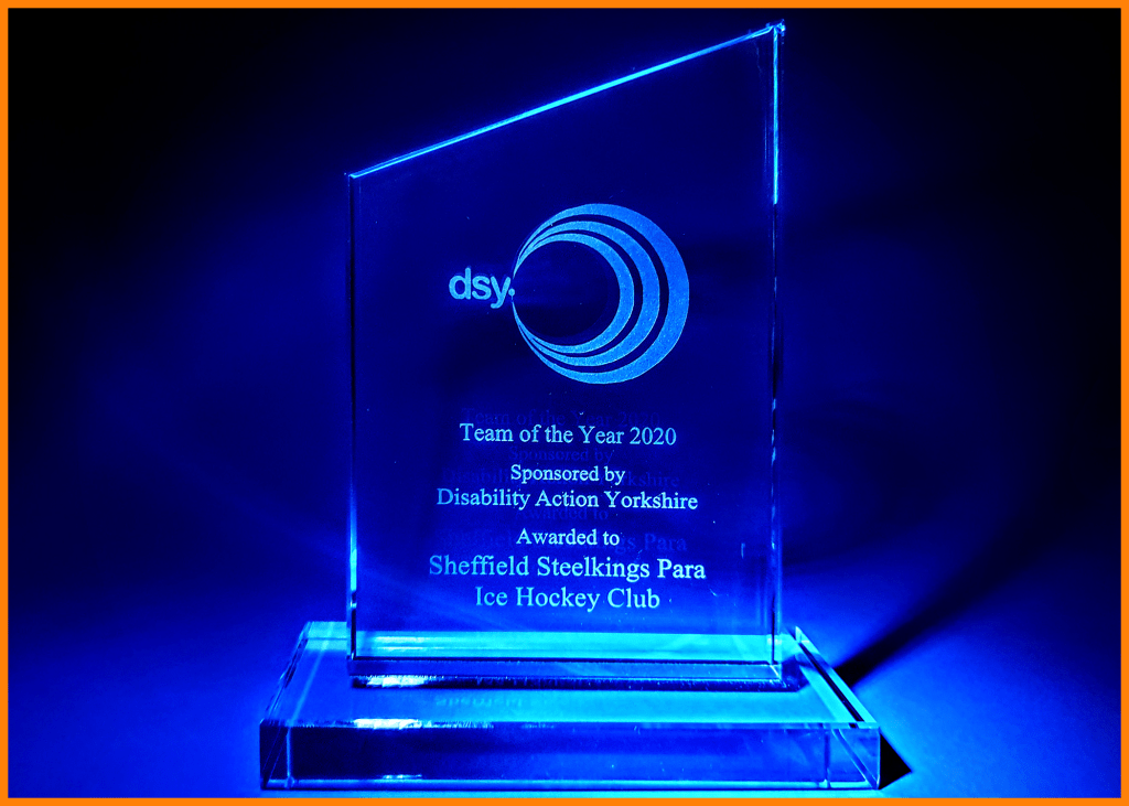 Disability Sport Yorkshire Award.
Presented to the Sheffield Steelkings in 2020.